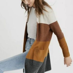 Madewell Kent Striped cardigan sweater.